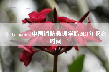 涿州中国消防救援学院2021年报名时间