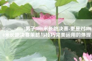 涿州男子5000米长跑决赛-更是对5000米长跑决赛策略与技巧完美运用的体现