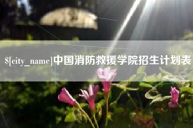 涿州中国消防救援学院招生计划表