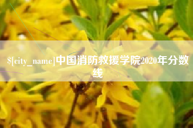 涿州中国消防救援学院2020年分数线